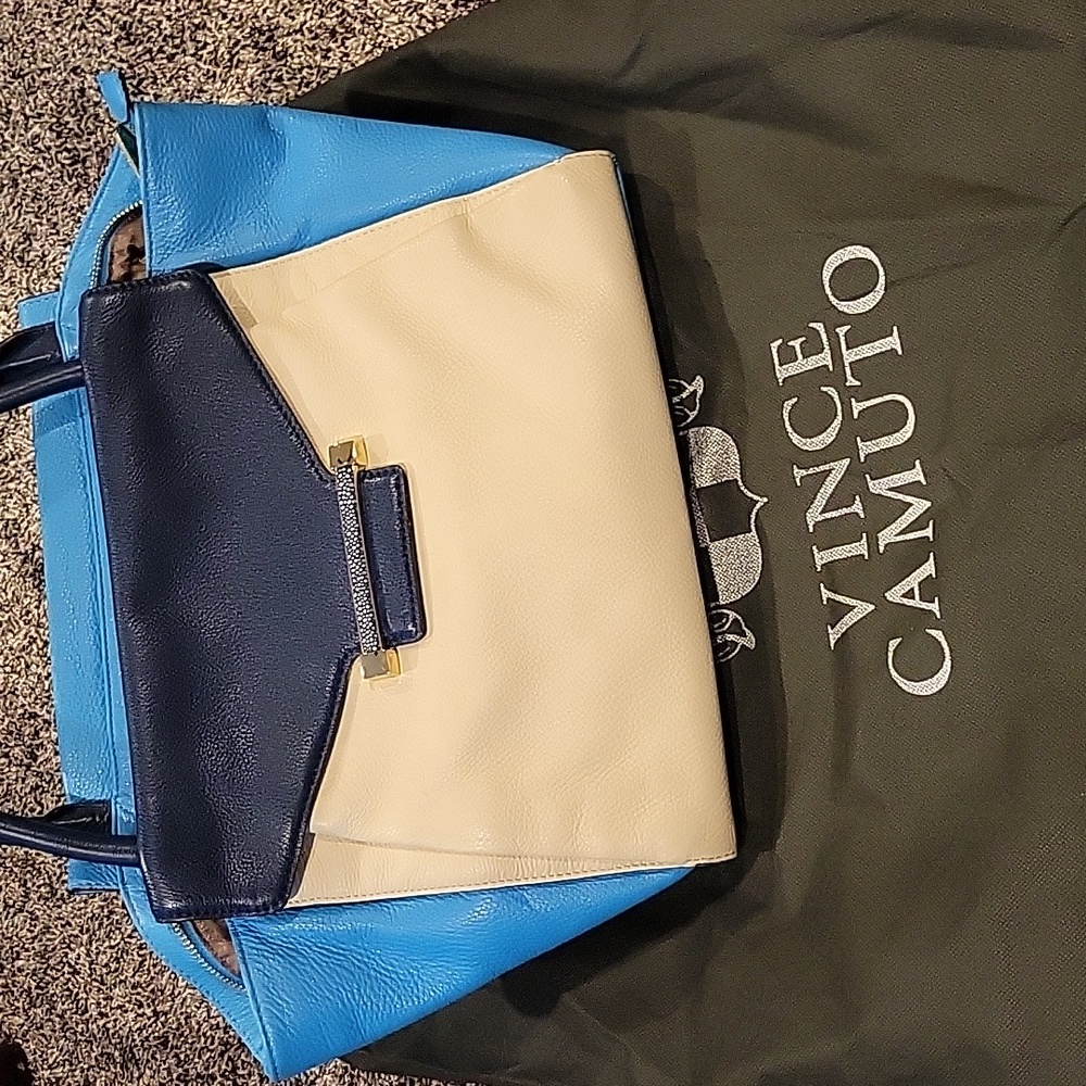 Vince Camuto blue & white leather purse